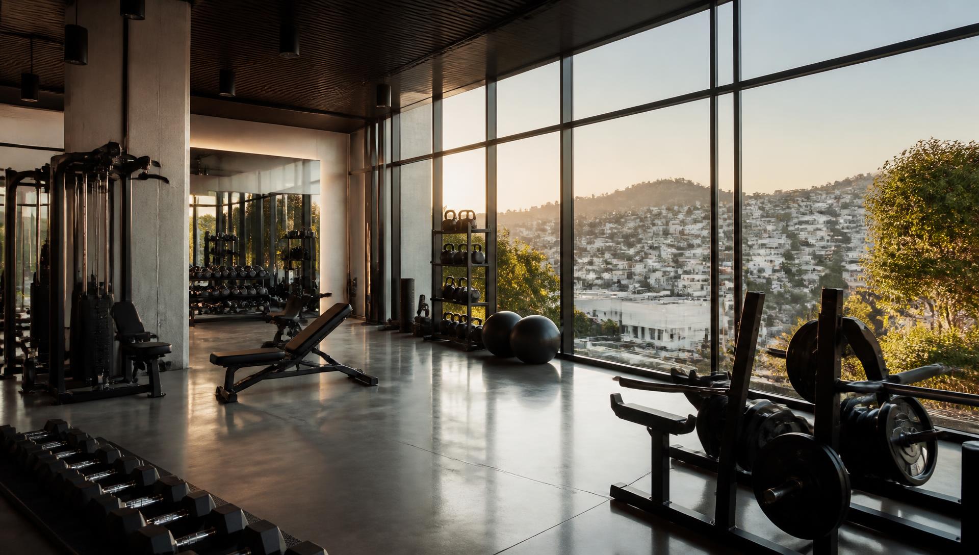 NoeClub training floor overlooking the rolling hills of Noe Valley